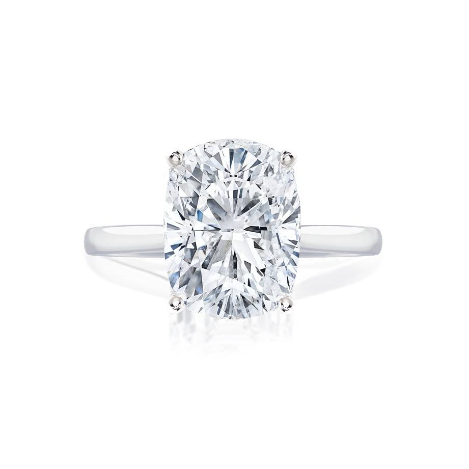 DAHLIA - Elongated Cushion Lab Diamond 18k White Gold Solitaire