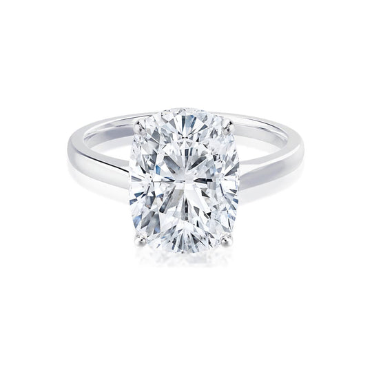 DAHLIA - Elongated Cushion Lab Diamond 18k White Gold Solitaire