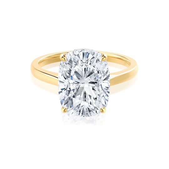 DAHLIA - Elongated Cushion Lab Diamond 18k Yellow Gold Solitaire
