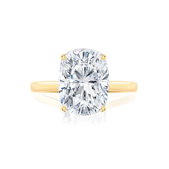 DAHLIA - Elongated Cushion Lab Diamond 18k Yellow Gold Solitaire