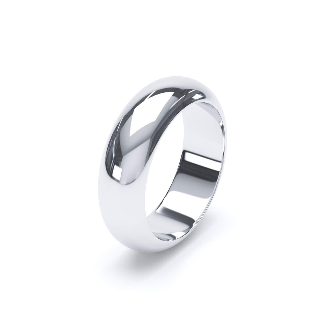 ARCTURUS — D Shape Wedding Band in 950 Platinum