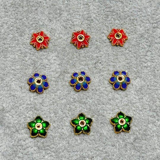 cloisonné enamel flower caps(8mm/high quality) A19