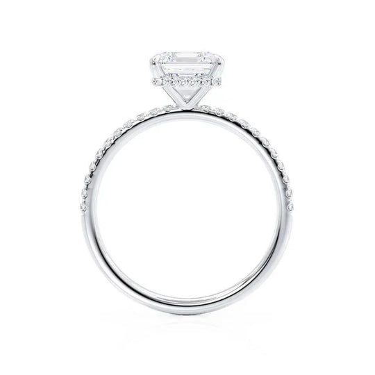 JASMINE - Princess Lab Diamond 950 Platinum Petite Hidden Halo