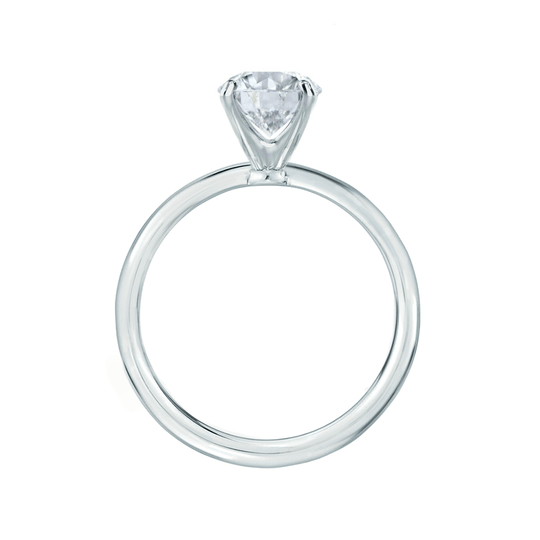 LILY - Round Lab Diamond 18k White Gold Petite Channel Set Ring