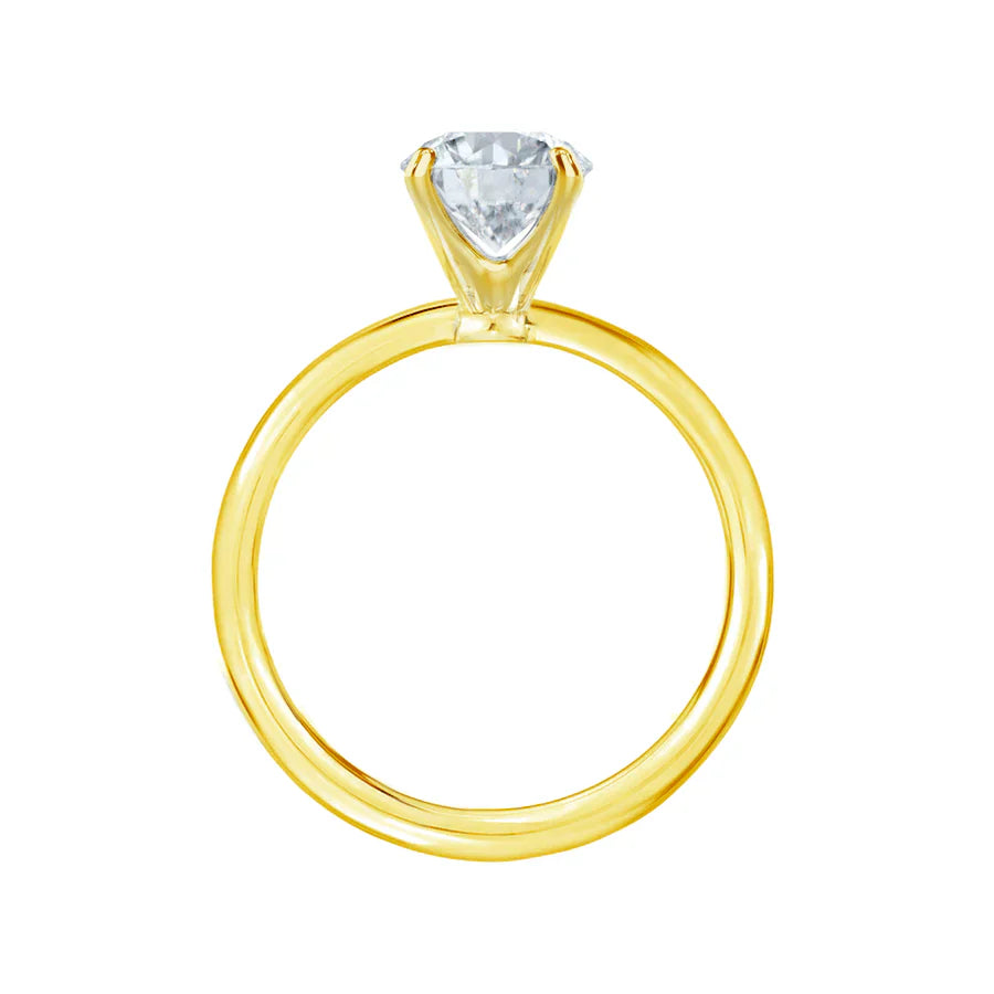 LILY - Round Lab Diamond 18k Yellow Gold Petite Channel Set Ring