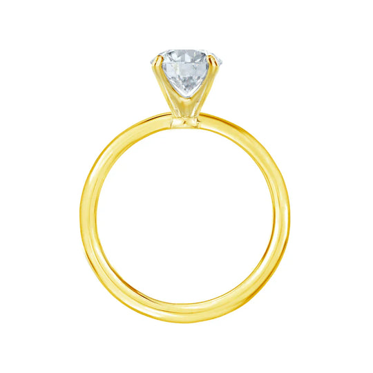 LILY - Round Lab Diamond 18k Yellow Gold Petite Channel Set Ring