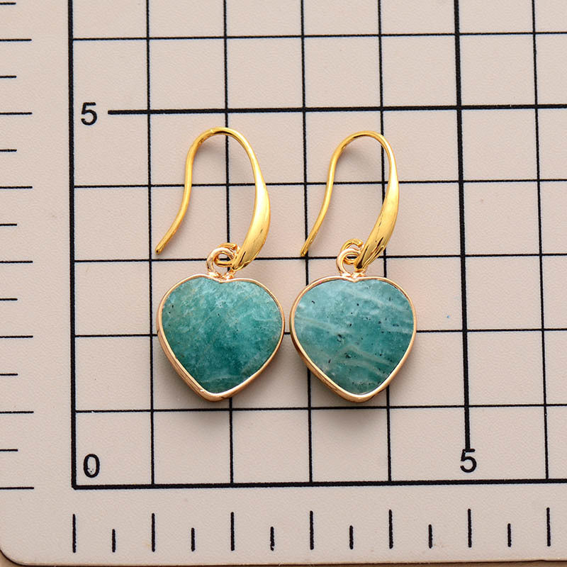 Riverstone Heart-Shaped Pendant Earrings