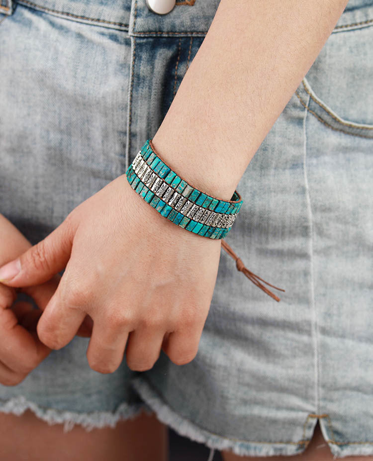 Emperor Stone Beaded Woven Bracelet