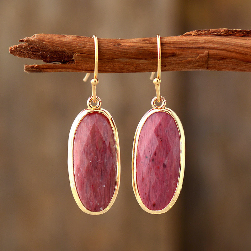 Natural Stone Pendant Earrings