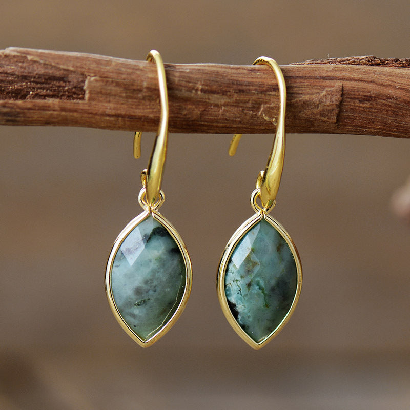 Larvikite Cat's Eye Pendant Earrings