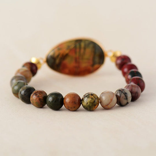 Rainbow Emperor Stone Bead Elastic Bracelet