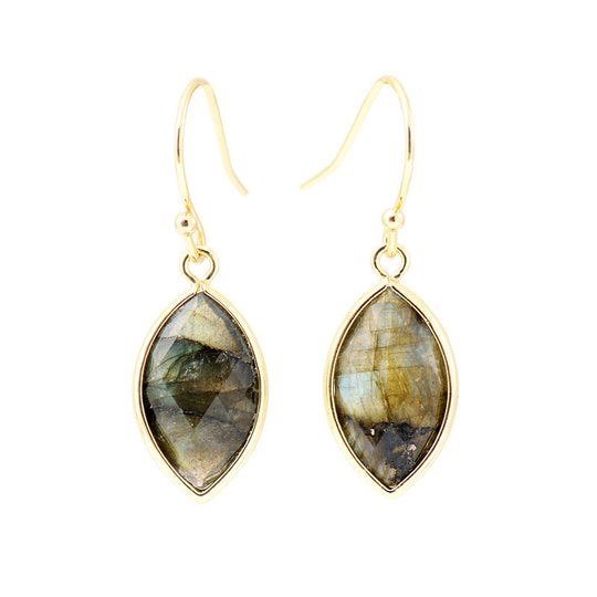 Larvikite Cat's Eye Pendant Earrings