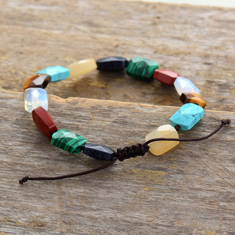 Rainbow Natural Stone Beaded Bracelet