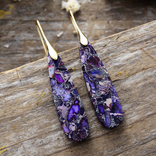 Emperor Stone Teardrop Pendant Earrings