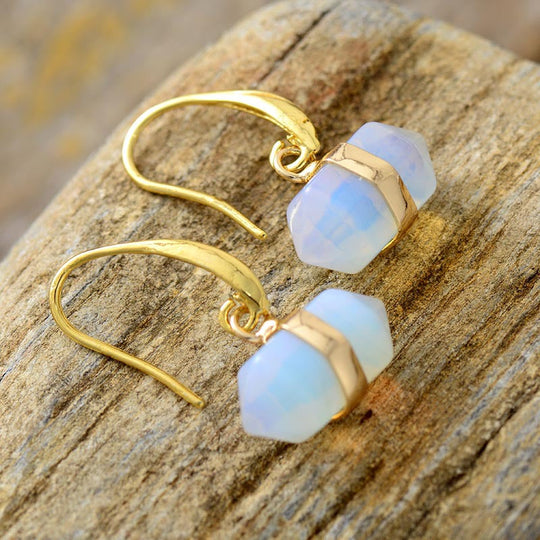 Geometric Natural Stone Earrings