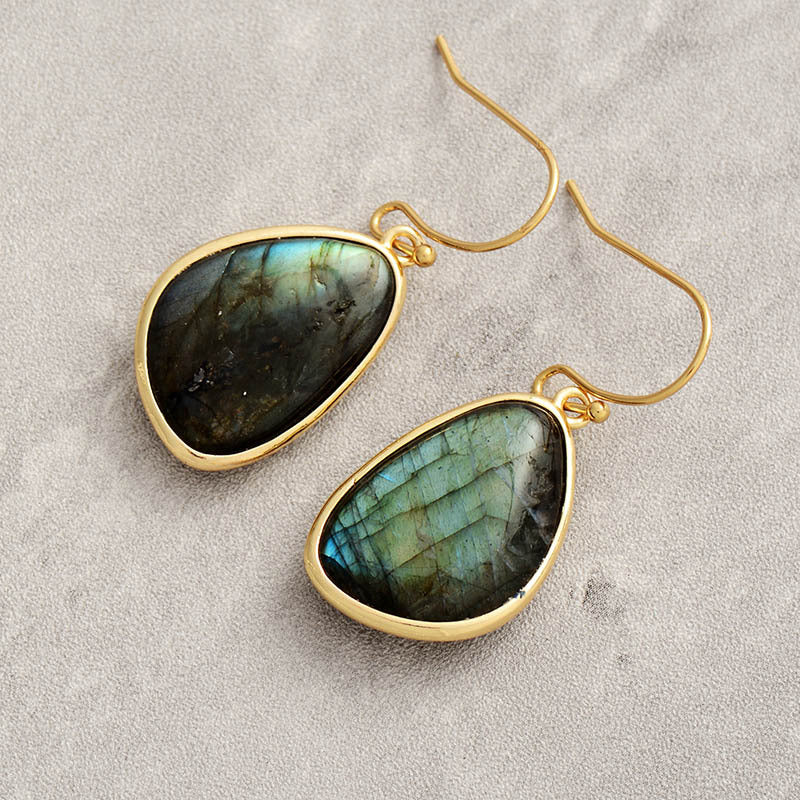 Larvikite Pendant Earrings