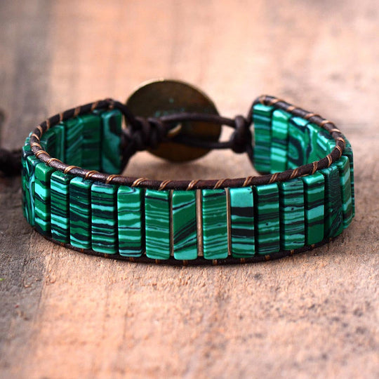 Peacock Stone Woven Bracelet