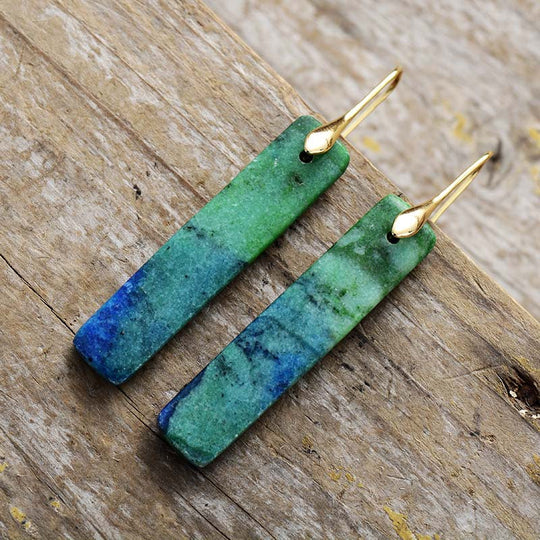 Natural Stone Geometric Pendant Earrings