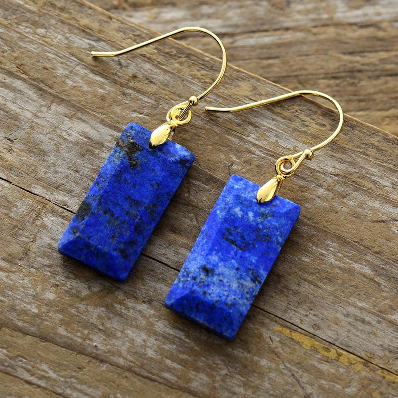 Natural Stone Geometric Pendant Earrings