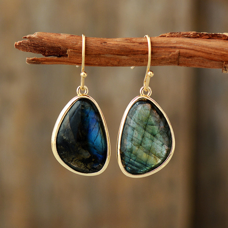 Larvikite Pendant Earrings