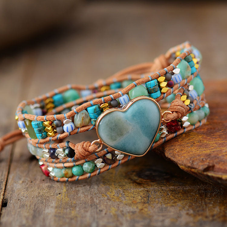 Natural Amazonite Woven Bracelet