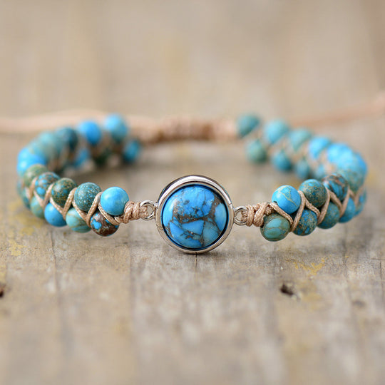 Emperor Stone Double-layer Handwoven Bracelet