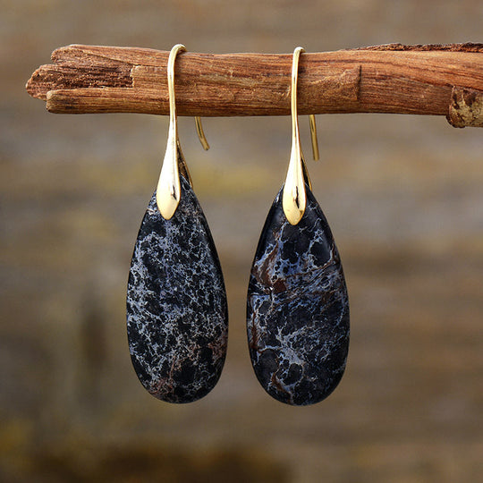 Emperor Stone Teardrop Pendant Earrings