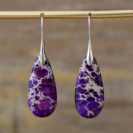 Emperor Stone Teardrop Pendant Earrings