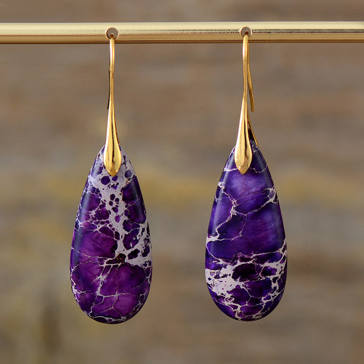 Emperor Stone Teardrop Pendant Earrings