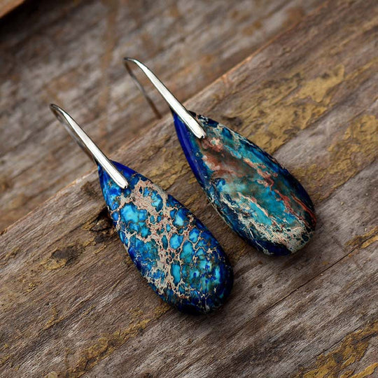 Emperor Stone Teardrop Pendant Earrings