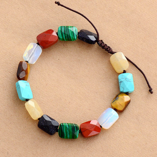 Rainbow Natural Stone Beaded Bracelet