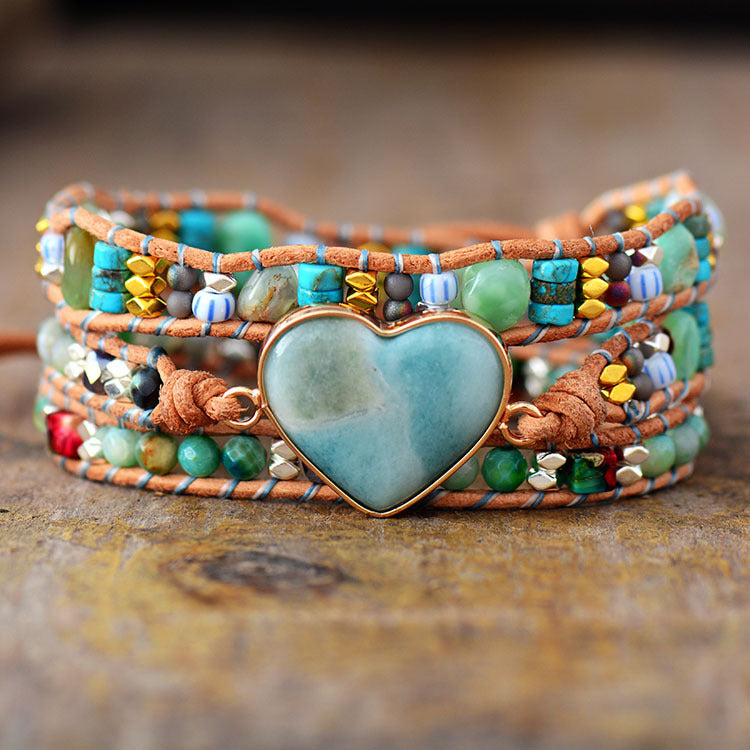 Natural Amazonite Woven Bracelet