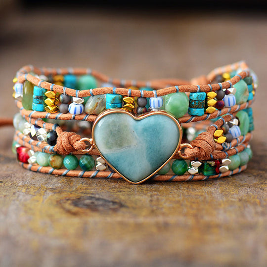 Natural Amazonite Woven Bracelet