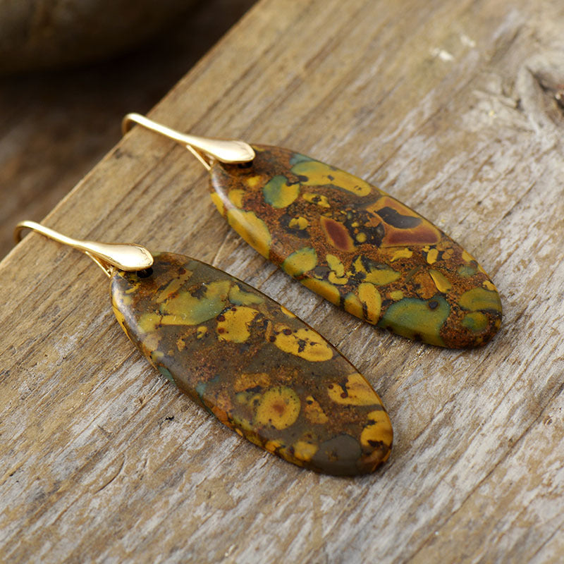 Natural Stone Geometric Pendant Earrings