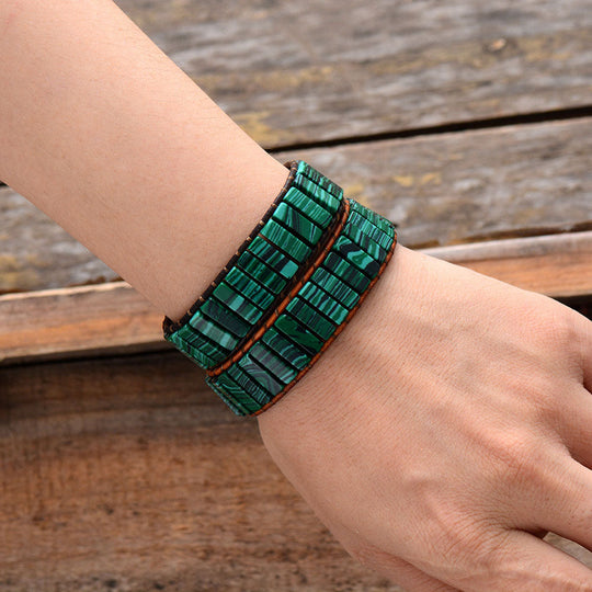 Peacock Stone Woven Bracelet