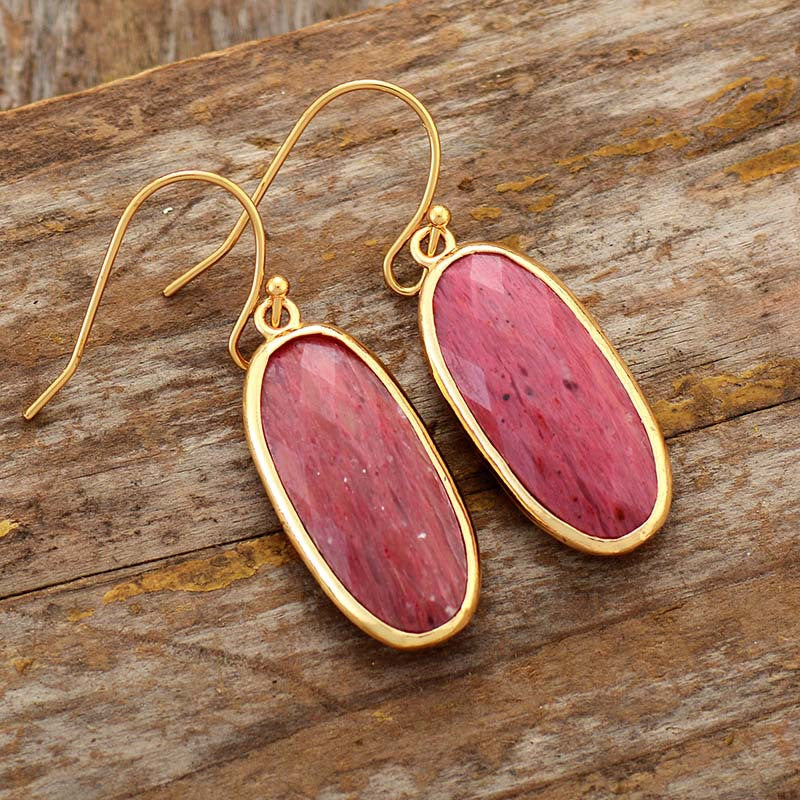 Natural Stone Pendant Earrings