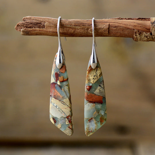 Emperor Stone Geometric Pendant Earrings