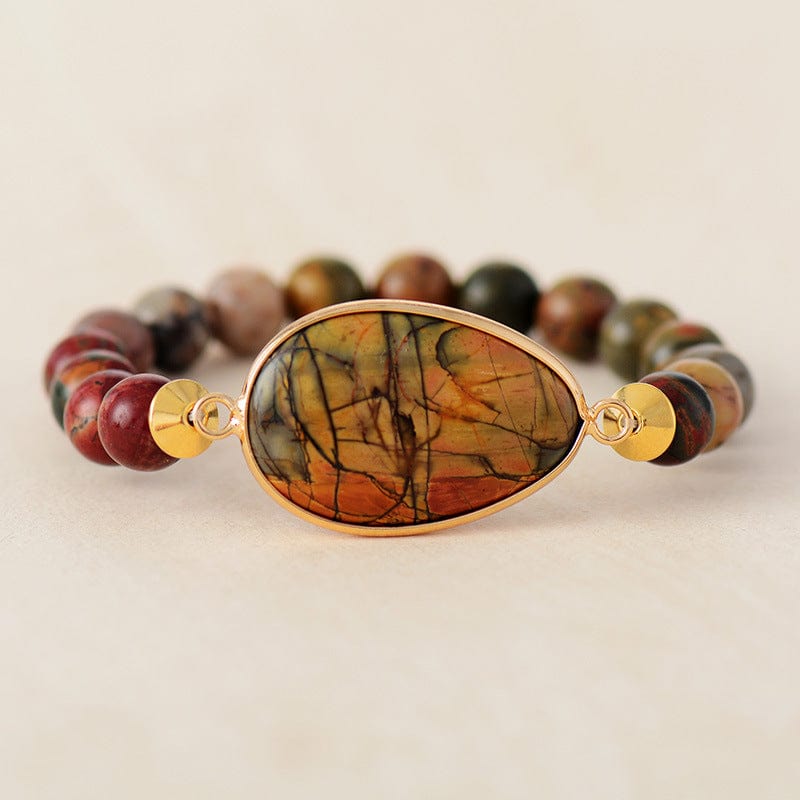 Rainbow Emperor Stone Bead Elastic Bracelet