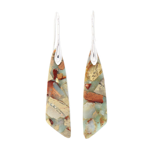 Emperor Stone Geometric Pendant Earrings