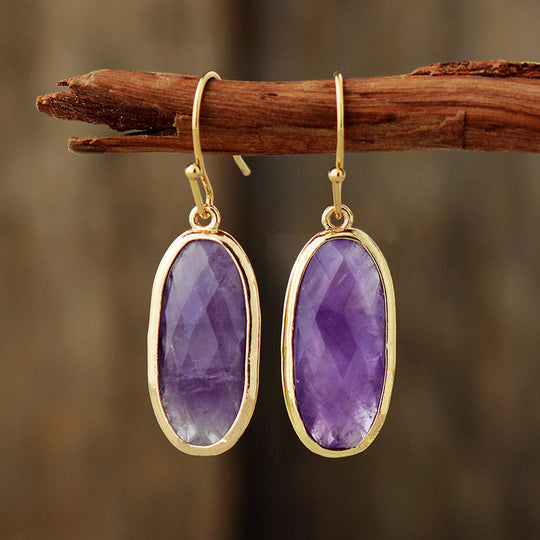 Natural Stone Pendant Earrings