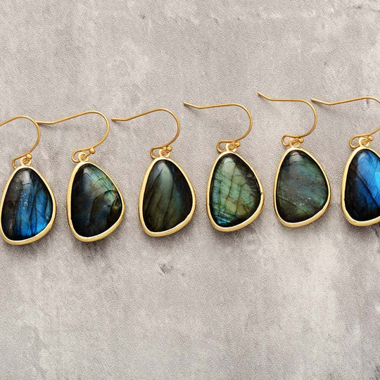 Larvikite Pendant Earrings