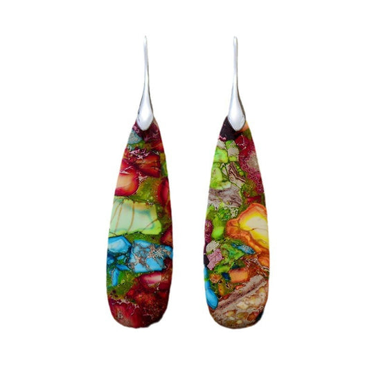 Emperor Stone Teardrop Pendant Earrings