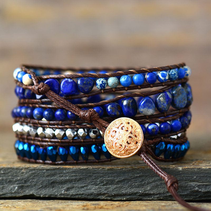 Handwoven Lapis Lazuli Bracelet