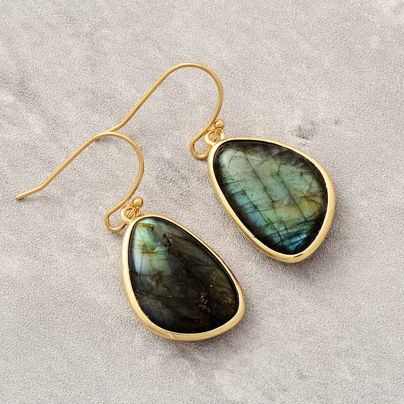 Larvikite Pendant Earrings