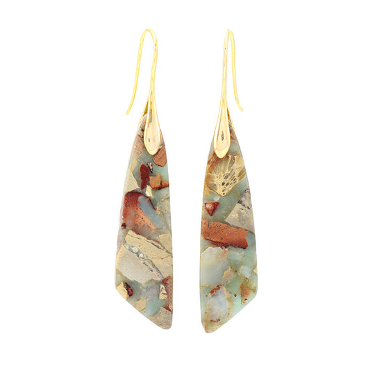 Emperor Stone Geometric Pendant Earrings