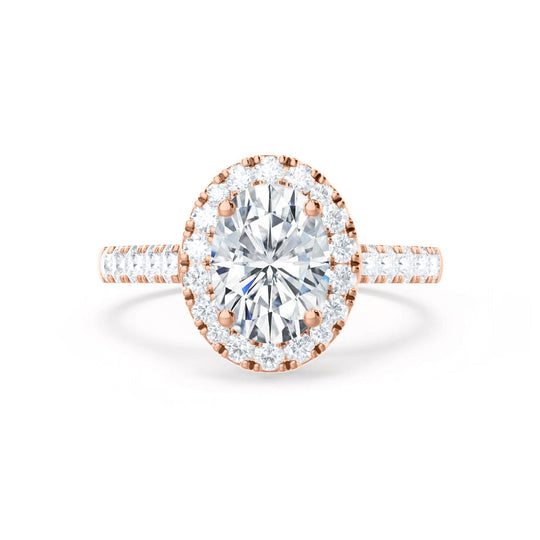 PEONY - Oval Lab Diamond 18k Rose Gold Halo
