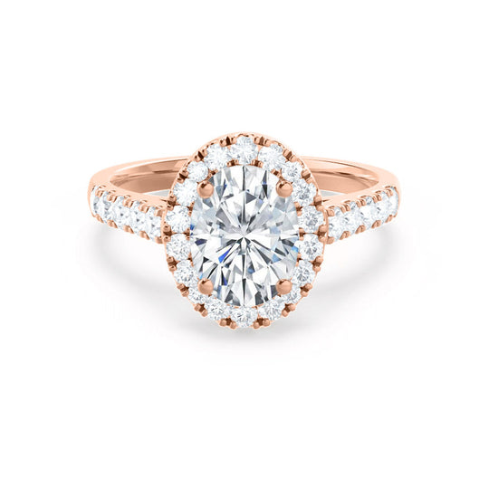 PEONY - Oval Lab Diamond 18k Rose Gold Halo