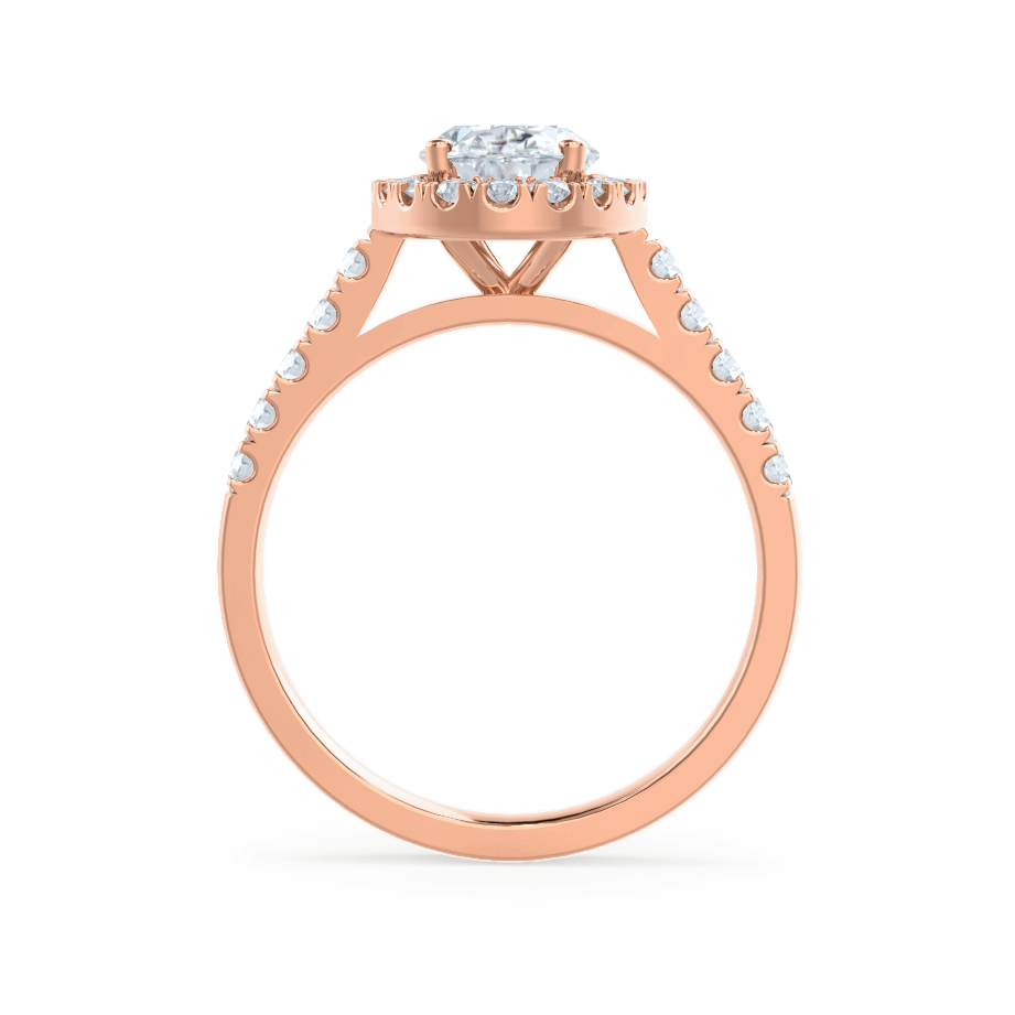 PEONY - Oval Lab Diamond 18k Rose Gold Halo
