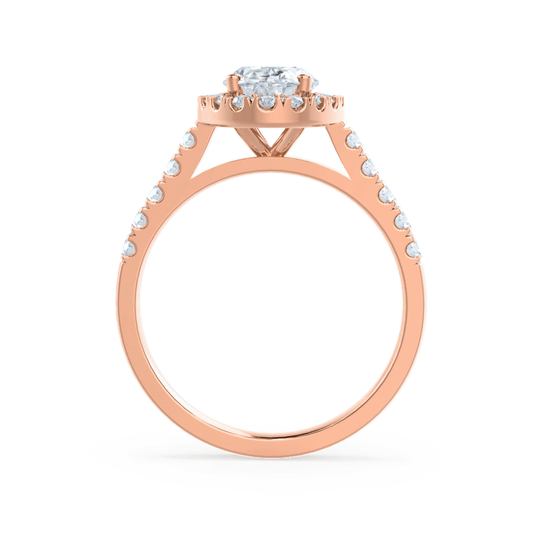 PEONY - Oval Lab Diamond 18k Rose Gold Halo