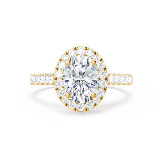 PEONY - Oval Lab Diamond 18k Yellow Gold Halo
